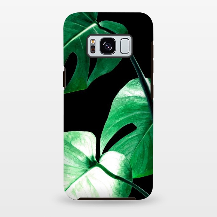 Galaxy S8 plus StrongFit Green Monstera Leaves by Alemi