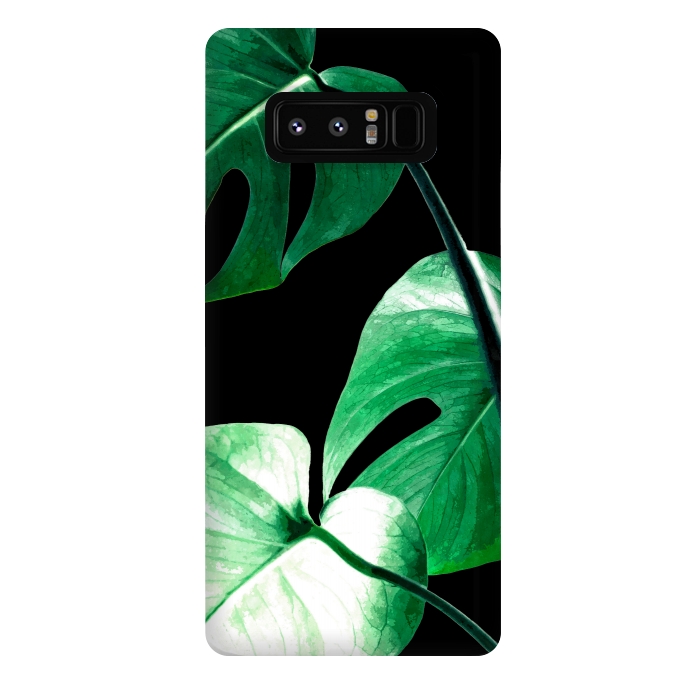 Galaxy Note 8 StrongFit Green Monstera Leaves by Alemi
