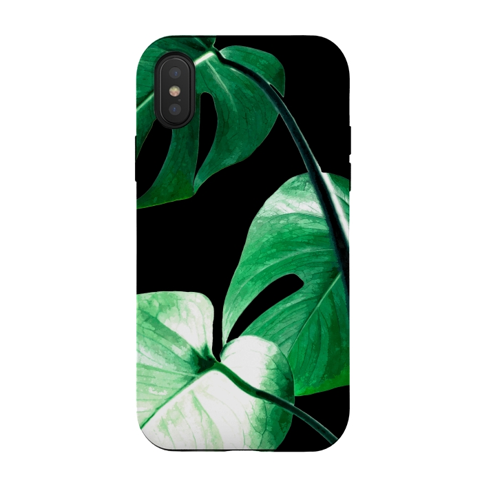 iPhone Xs / X StrongFit Green Monstera Leaves by Alemi