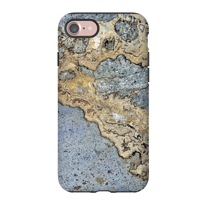 iPhone 7 StrongFit Blue and Gold Marble by Alemi