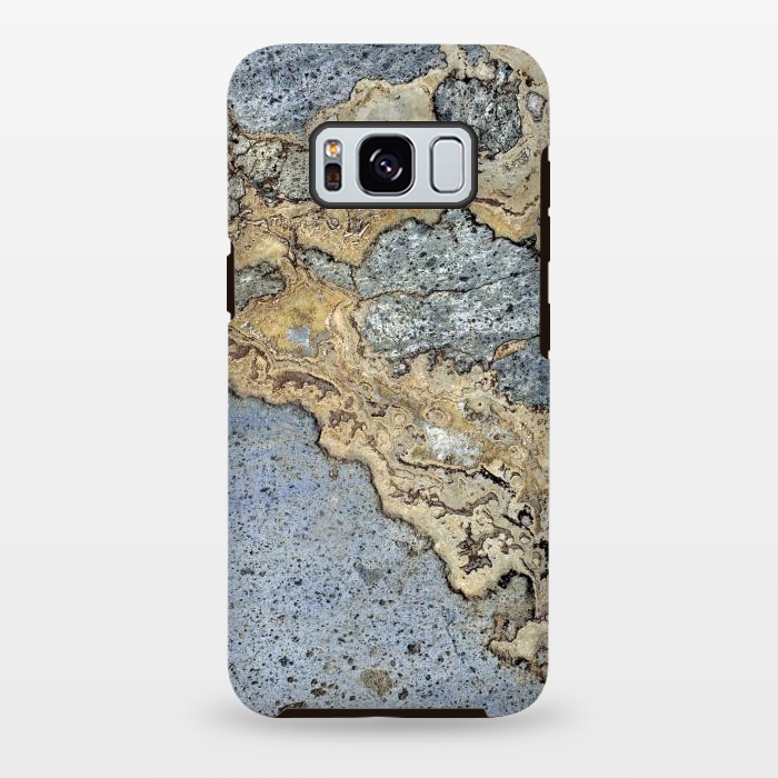 Galaxy S8 plus StrongFit Blue and Gold Marble by Alemi