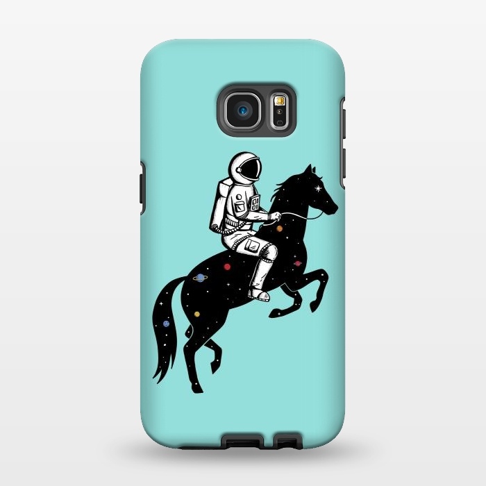 Galaxy S7 EDGE StrongFit Astronaut and Horse 2 by Coffee Man