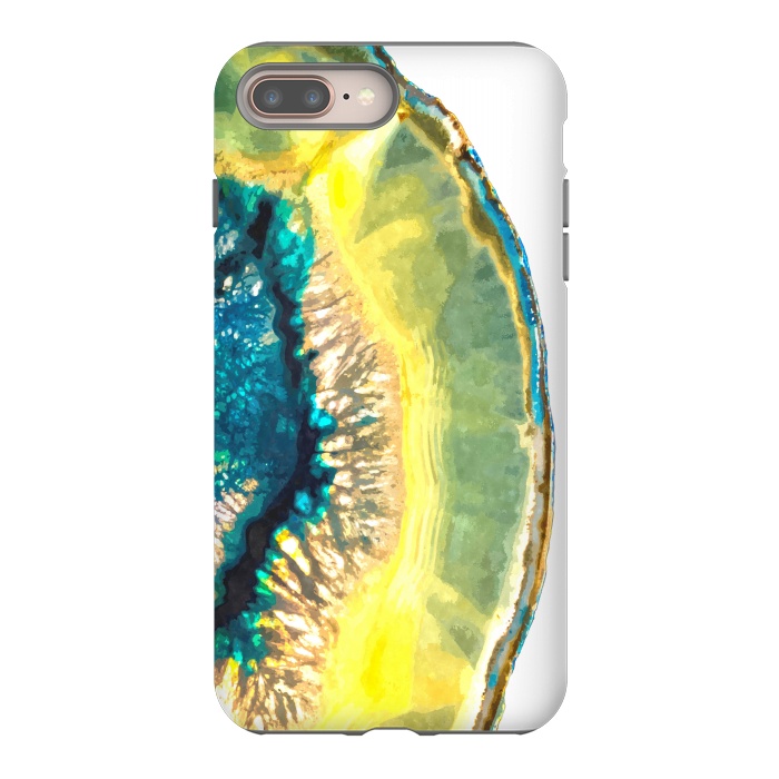 iPhone 7 plus StrongFit Blue and Yellow Agate by Alemi