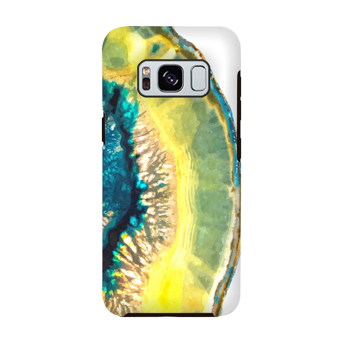 Galaxy S8 StrongFit Blue and Yellow Agate by Alemi