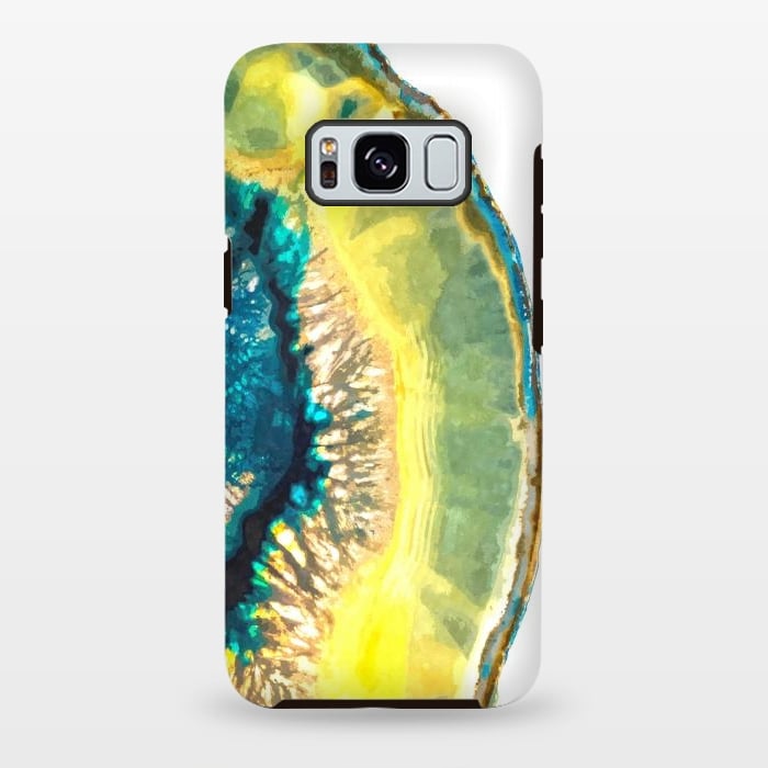 Galaxy S8 plus StrongFit Blue and Yellow Agate by Alemi