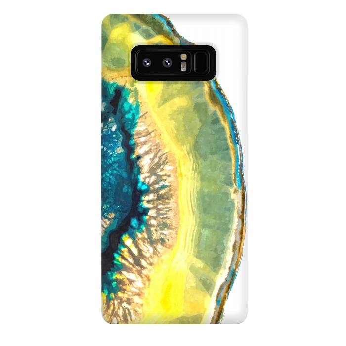Galaxy Note 8 StrongFit Blue and Yellow Agate by Alemi