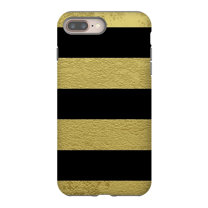iPhone 7 plus StrongFit Black and Gold Stripes by Alemi
