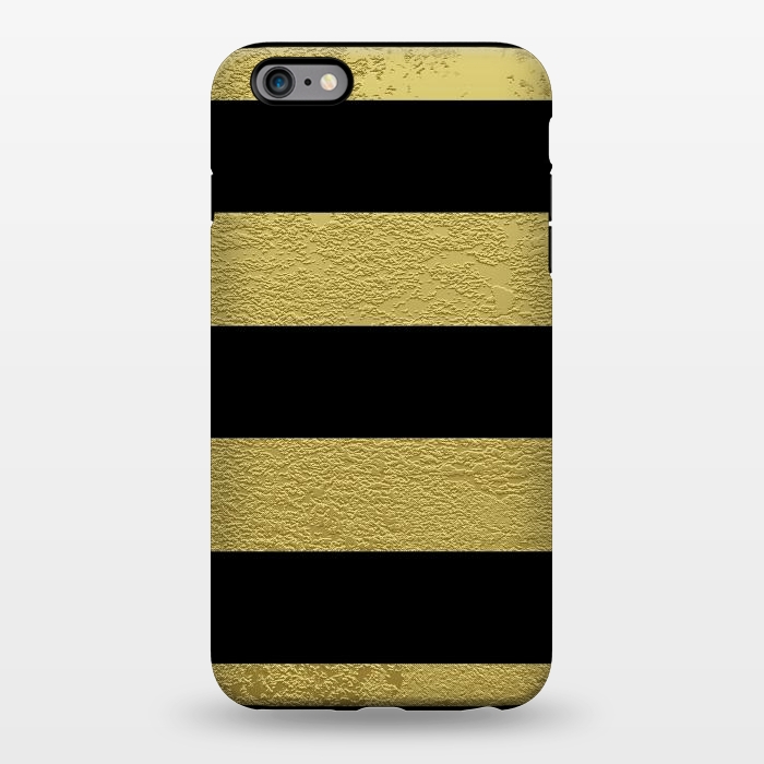 iPhone 6/6s plus StrongFit Black and Gold Stripes by Alemi