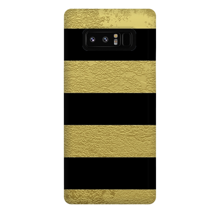 Galaxy Note 8 StrongFit Black and Gold Stripes by Alemi