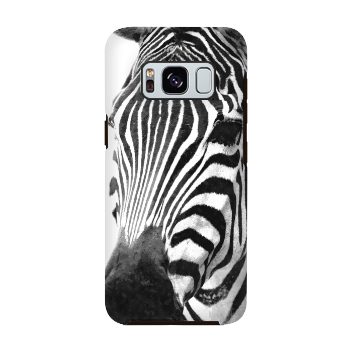 Galaxy S8 StrongFit Black and White Zebra by Alemi