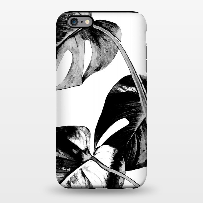 iPhone 6/6s plus StrongFit Black Monstera Leaves by Alemi