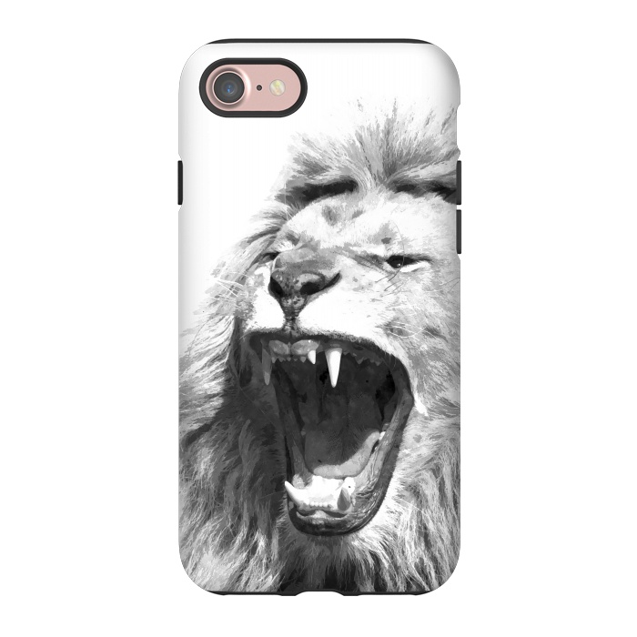 iPhone 7 StrongFit Black and White Fierce Lion by Alemi