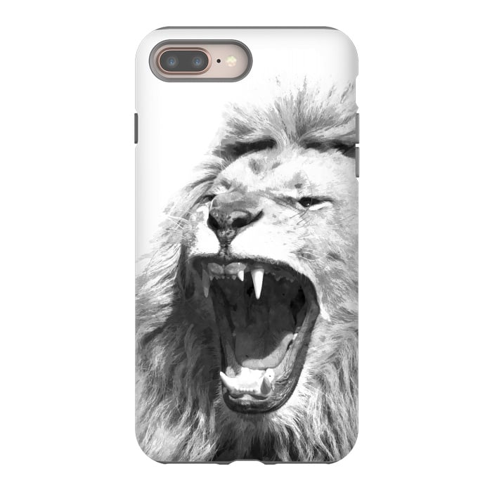 iPhone 7 plus StrongFit Black and White Fierce Lion by Alemi