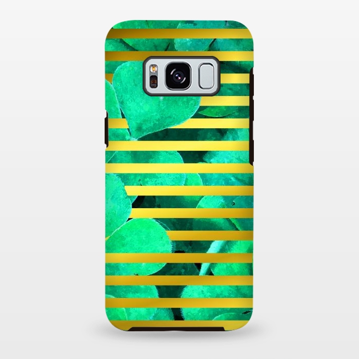 Galaxy S8 plus StrongFit Clover and Gold Stripes Geometric Illustration by Alemi
