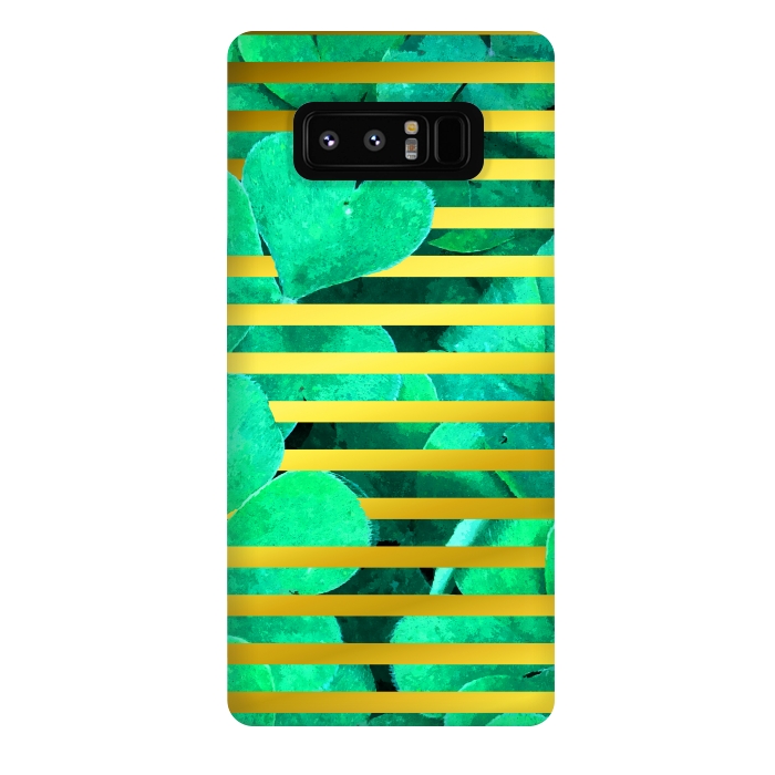Galaxy Note 8 StrongFit Clover and Gold Stripes Geometric Illustration by Alemi