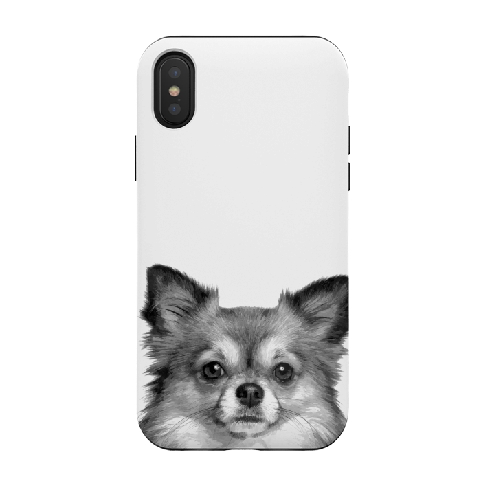 iPhone Xs / X StrongFit Black and White Chihuahua Portrait by Alemi
