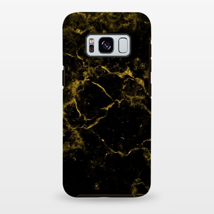Galaxy S8 plus StrongFit Black and Gold Marble by Alemi