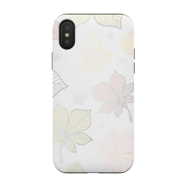 iPhone Xs / X StrongFit Autumn Leaves Pattern XV by Bledi