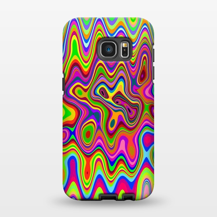 Galaxy S7 EDGE StrongFit Psychedelic Glowing Colors Pattern by BluedarkArt