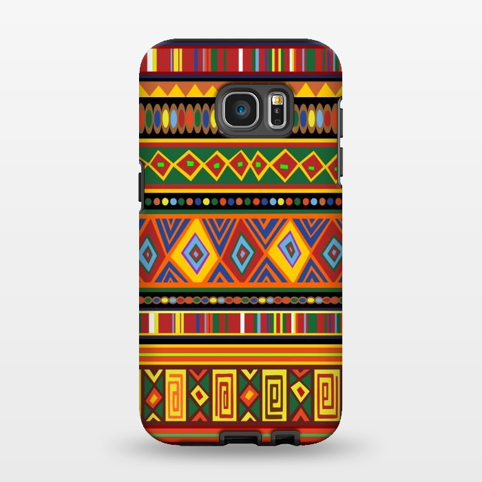 Galaxy S7 EDGE StrongFit Ethnic Colorful Pattern Africa Art by BluedarkArt