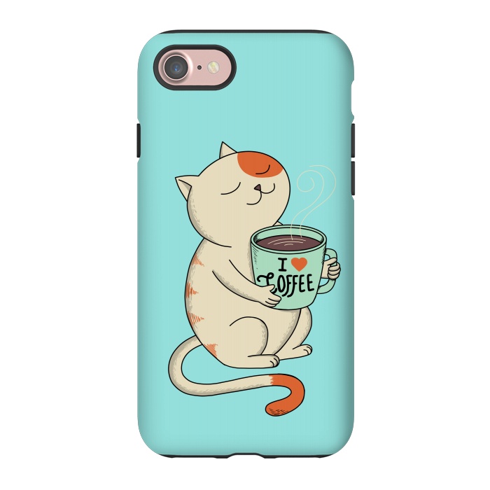 iPhone 7 StrongFit Cat and Coffee by Coffee Man