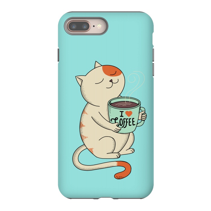 iPhone 7 plus StrongFit Cat and Coffee by Coffee Man
