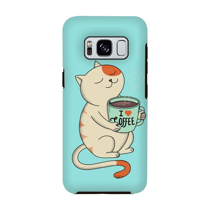 Galaxy S8 StrongFit Cat and Coffee by Coffee Man