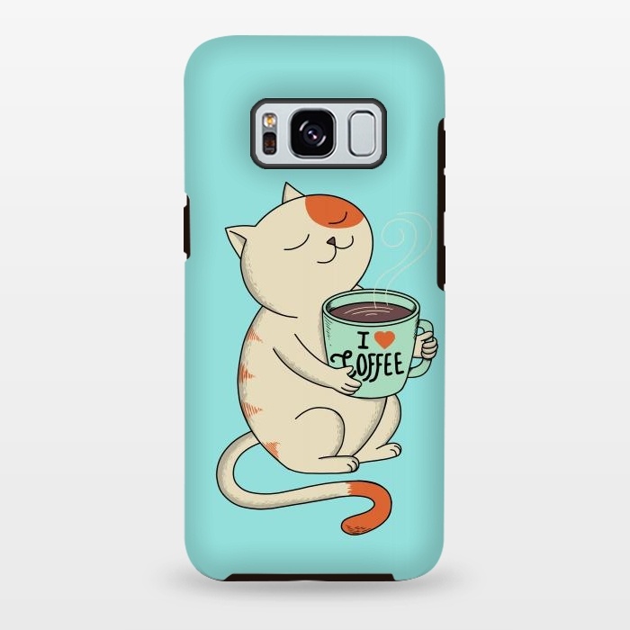 Galaxy S8 plus StrongFit Cat and Coffee by Coffee Man