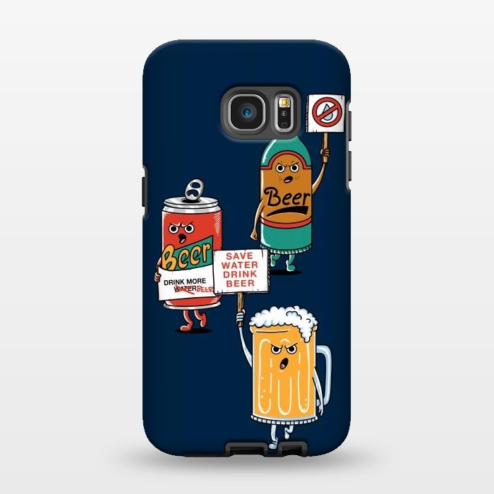Galaxy S7 EDGE StrongFit Save Water Drink Beer by Coffee Man