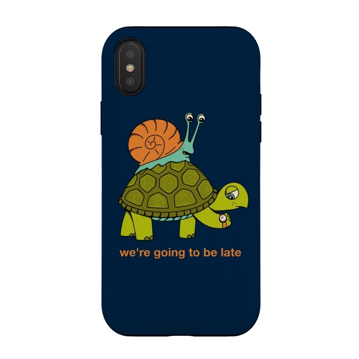 iPhone Xs / X StrongFit Turtle and Snail by Coffee Man