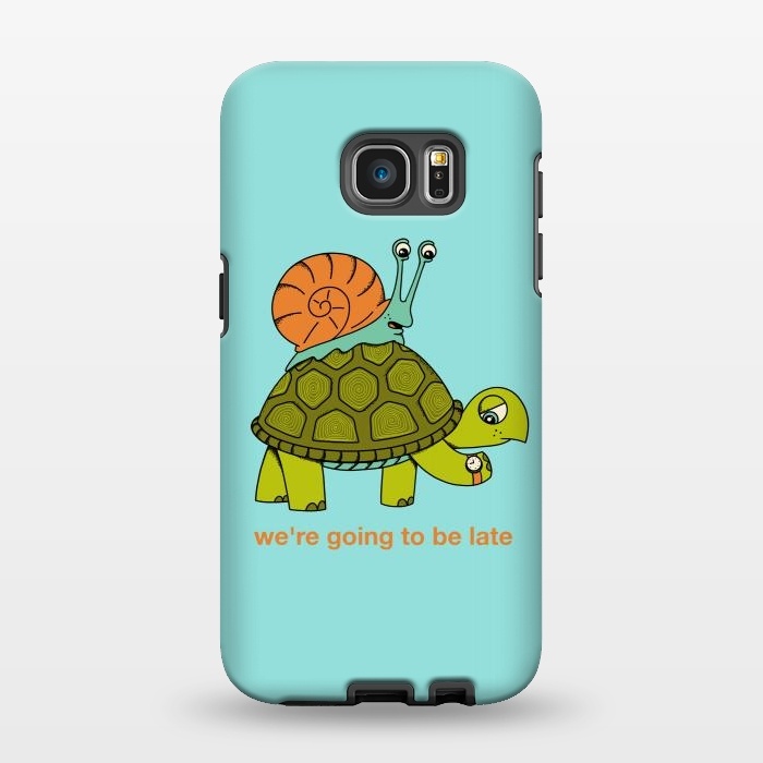 Galaxy S7 EDGE StrongFit Turtle and Snail-2 by Coffee Man