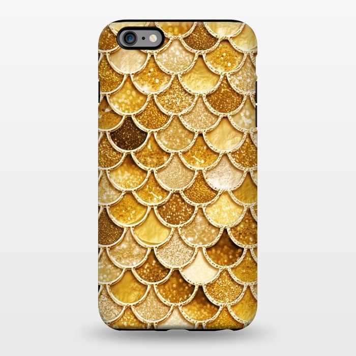 iPhone 6/6s plus StrongFit Faux Gold Glitter Mermaid Scales by  Utart