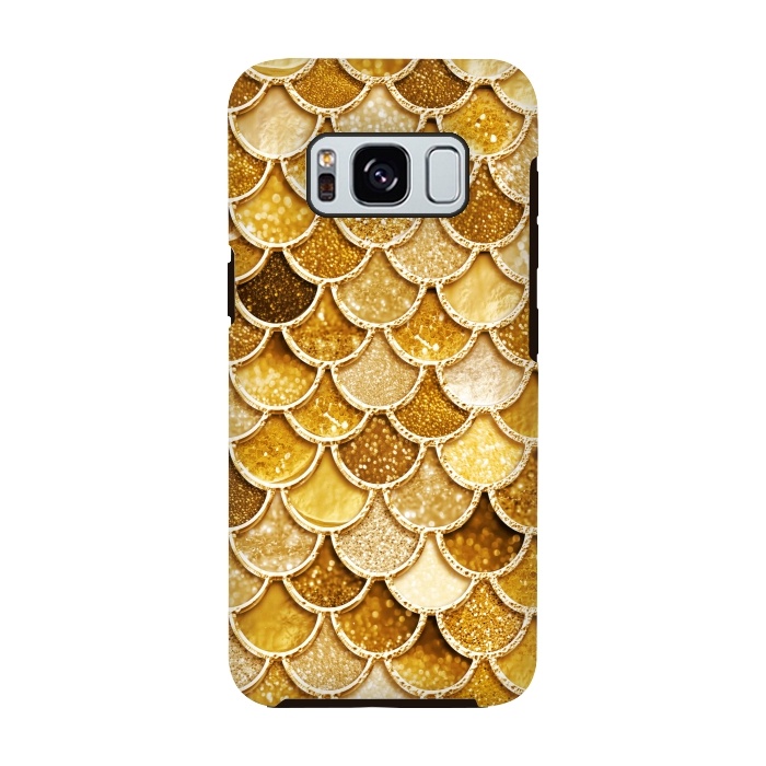 Galaxy S8 StrongFit Faux Gold Glitter Mermaid Scales by  Utart