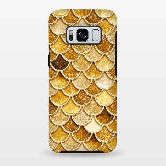 Galaxy S8 plus StrongFit Faux Gold Glitter Mermaid Scales by  Utart