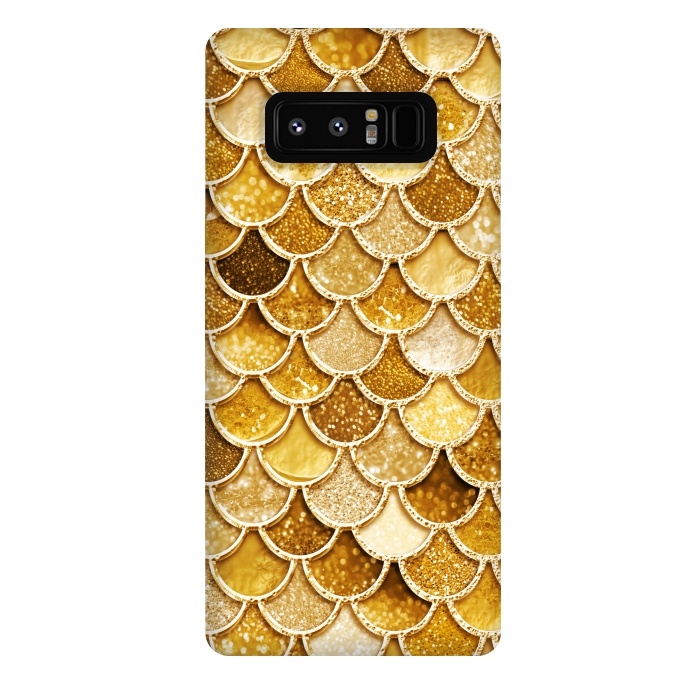 Galaxy Note 8 StrongFit Faux Gold Glitter Mermaid Scales by  Utart