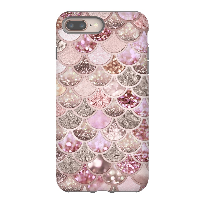 iPhone 7 plus StrongFit Multicolor Pink & Rose Gold Mermaid Scales by  Utart