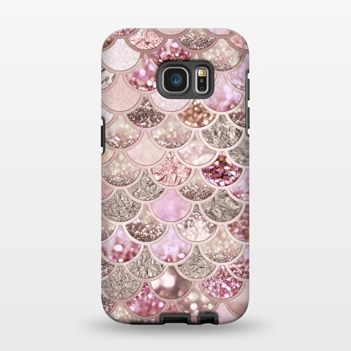 Galaxy S7 EDGE StrongFit Multicolor Pink & Rose Gold Mermaid Scales by  Utart