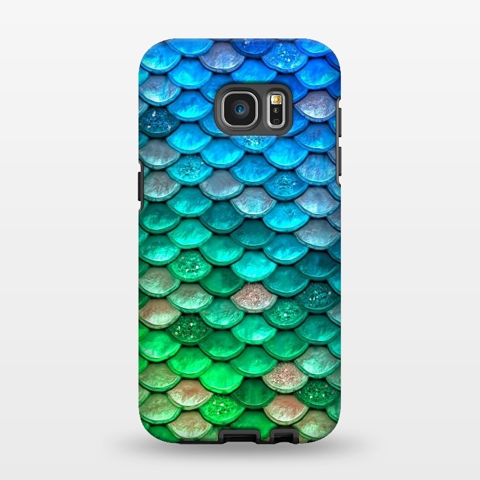 Galaxy S7 EDGE StrongFit Green & Blue Glitter Mermaid Scales by  Utart
