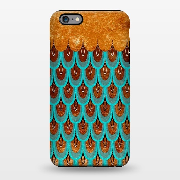 iPhone 6/6s plus StrongFit Copper & Teal Gold Mermaid Scales by  Utart