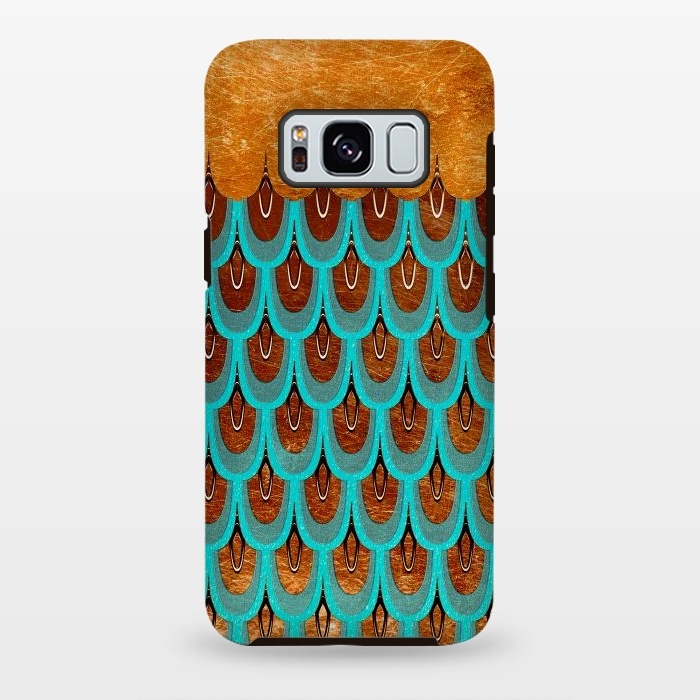Galaxy S8 plus StrongFit Copper & Teal Gold Mermaid Scales by  Utart