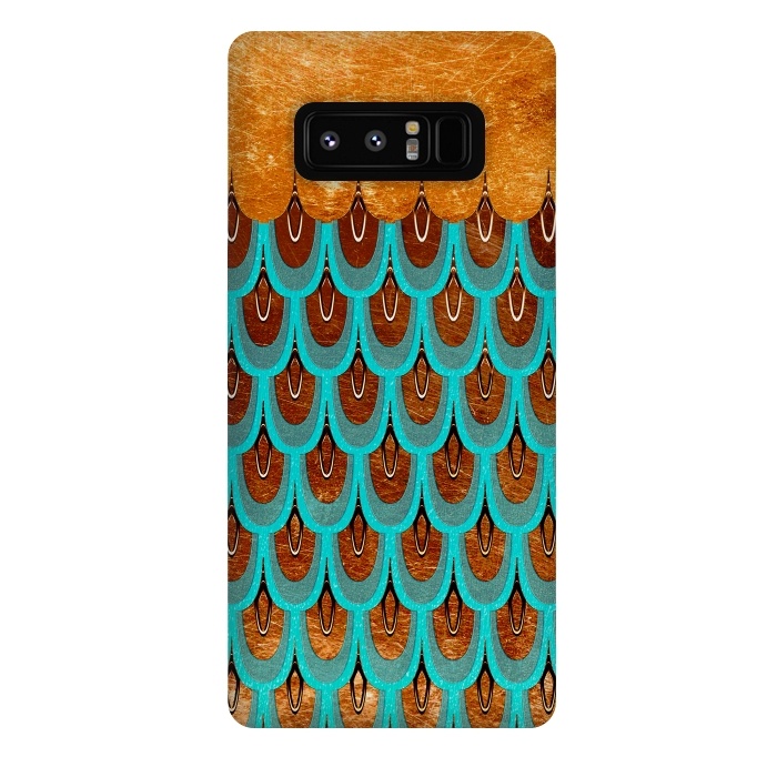 Galaxy Note 8 StrongFit Copper & Teal Gold Mermaid Scales by  Utart