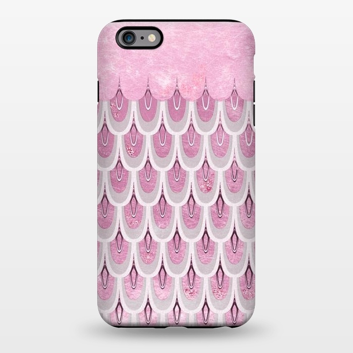 iPhone 6/6s plus StrongFit Multicolor Pink & Silver Gray Mermaid Scales by  Utart
