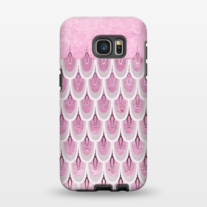 Galaxy S7 EDGE StrongFit Multicolor Pink & Silver Gray Mermaid Scales by  Utart