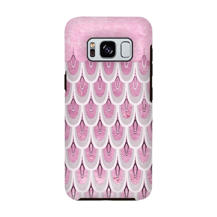 Galaxy S8 StrongFit Multicolor Pink & Silver Gray Mermaid Scales by  Utart