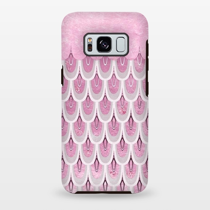 Galaxy S8 plus StrongFit Multicolor Pink & Silver Gray Mermaid Scales by  Utart