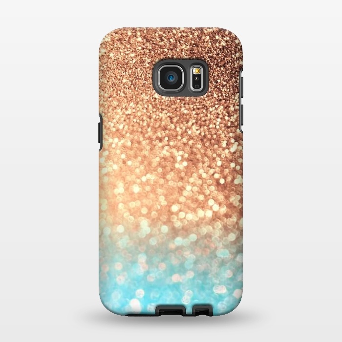 Galaxy S7 EDGE StrongFit Mermaid Blue and Rose Gold Blush Glitter by  Utart