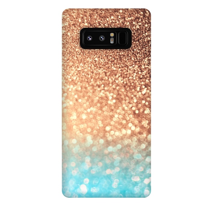Galaxy Note 8 StrongFit Mermaid Blue and Rose Gold Blush Glitter by  Utart
