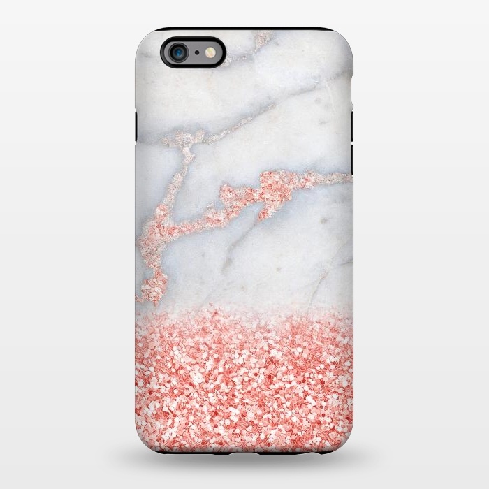 iPhone 6/6s plus StrongFit Sparkly Pink Rose Gold Glitter Ombre Bohemian Marble by  Utart