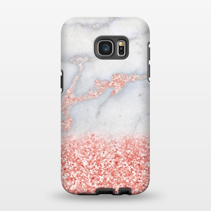 Galaxy S7 EDGE StrongFit Sparkly Pink Rose Gold Glitter Ombre Bohemian Marble by  Utart
