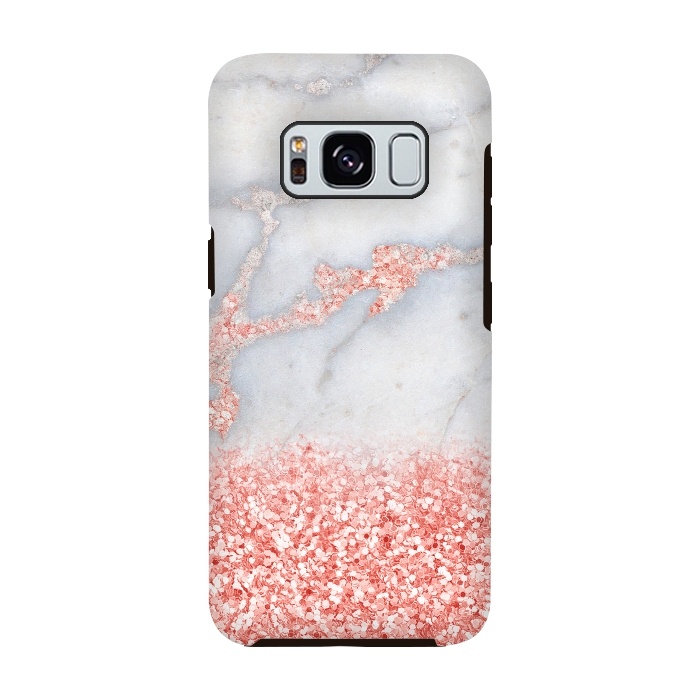 Galaxy S8 StrongFit Sparkly Pink Rose Gold Glitter Ombre Bohemian Marble by  Utart